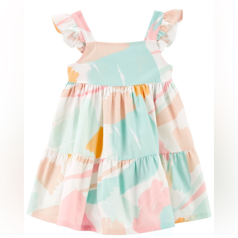 Carter's Multicolor Pastel Flutter Twill Spring Dress